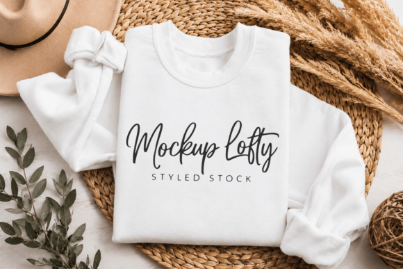 Download Gildan 18000 White Flat Lay Mockup - Premium Resources